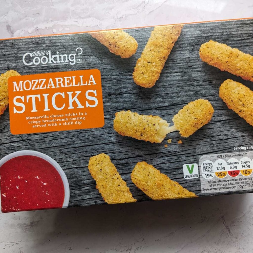 A box of frozen Mozzarella Sticks