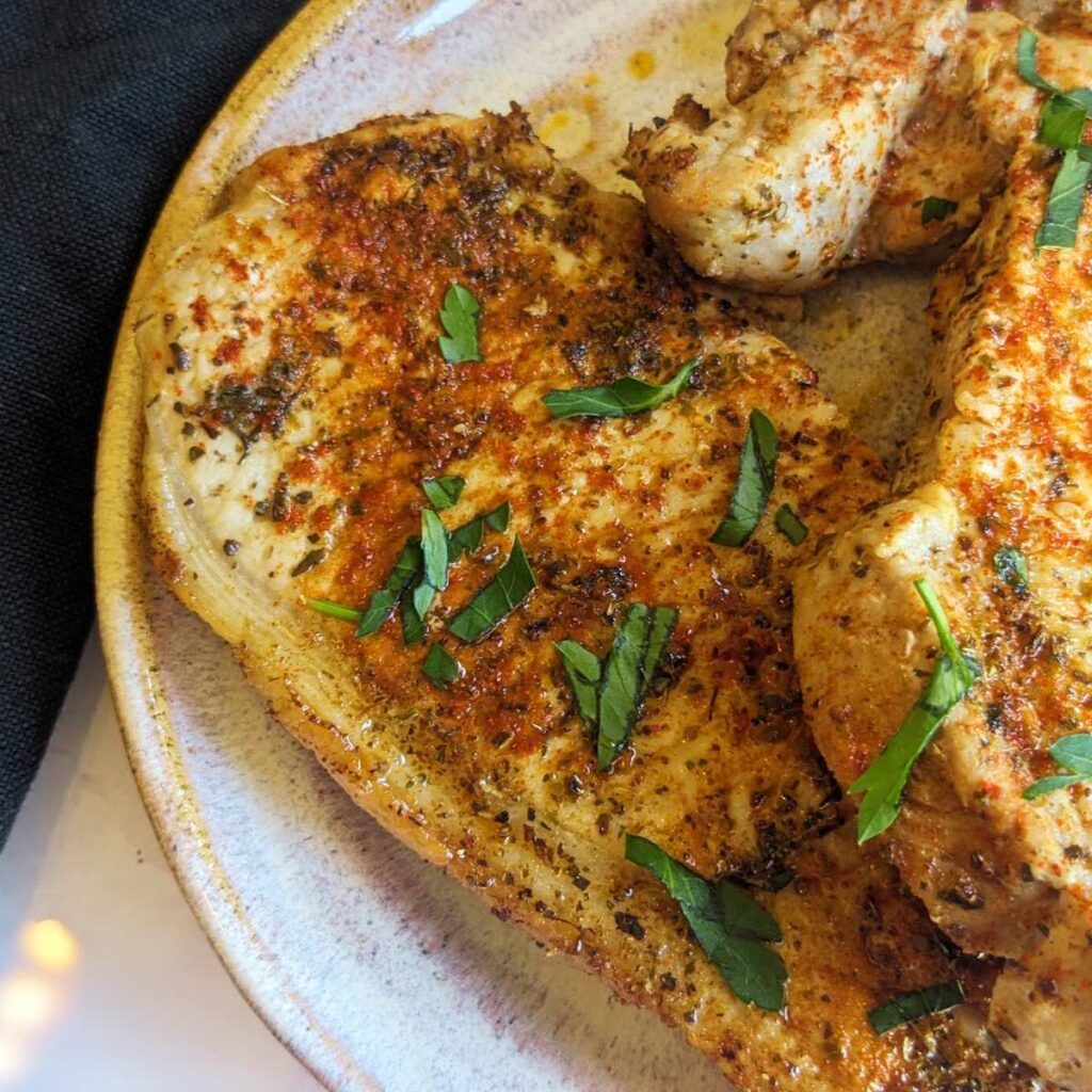 Pork chops on a plate
