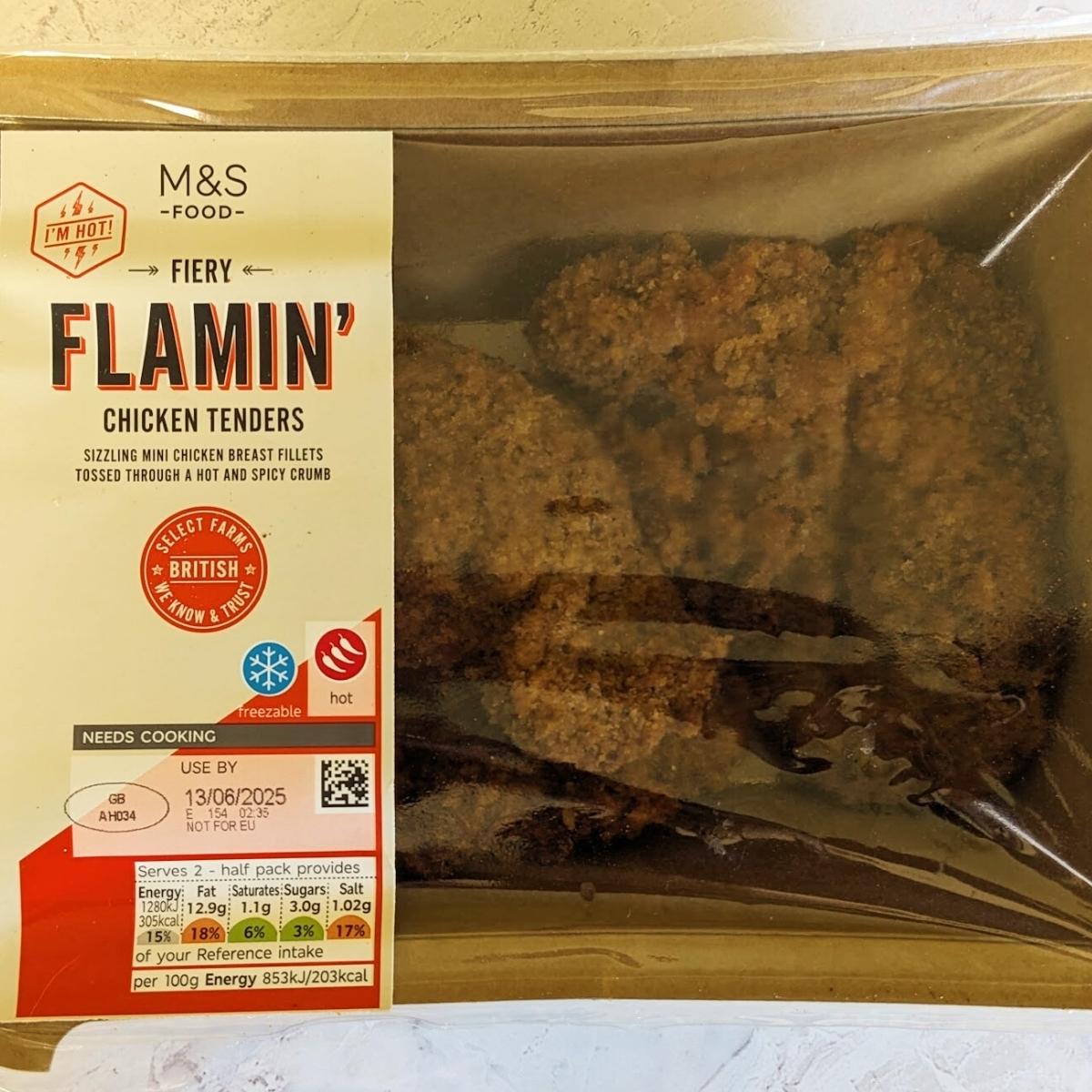 Hot and spicy chicken tenders in a packet.